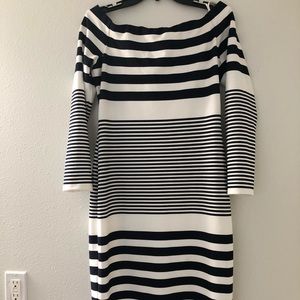 Blue and white dress